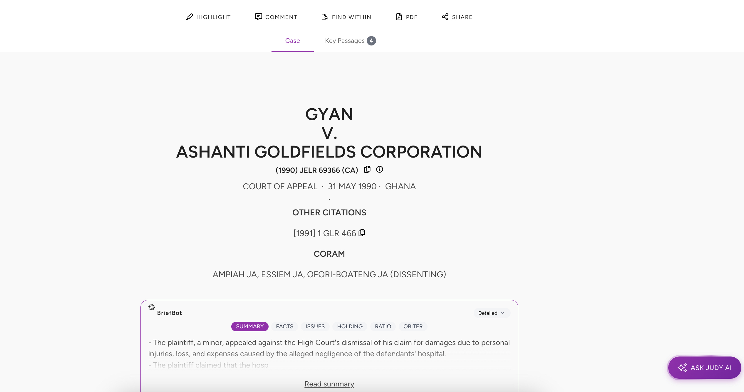 AI-powered BriefBot instant case summaries
